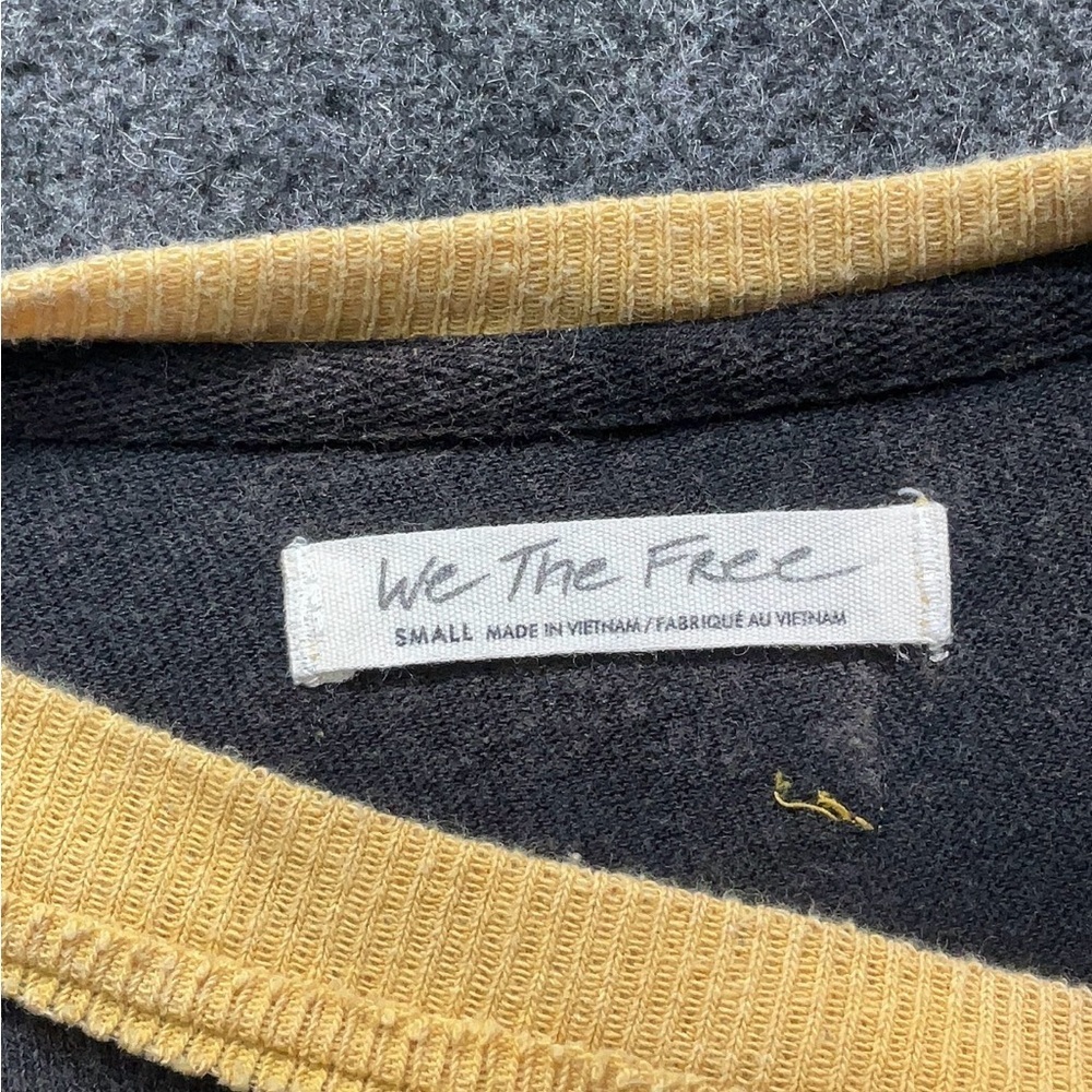 We The Free Dark Gray Tee with Yellow Trim - Picture 5 of 5
